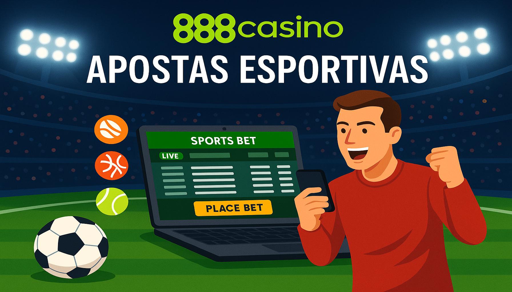 Aposte em apostas esportivas no cassino online 888CASINO